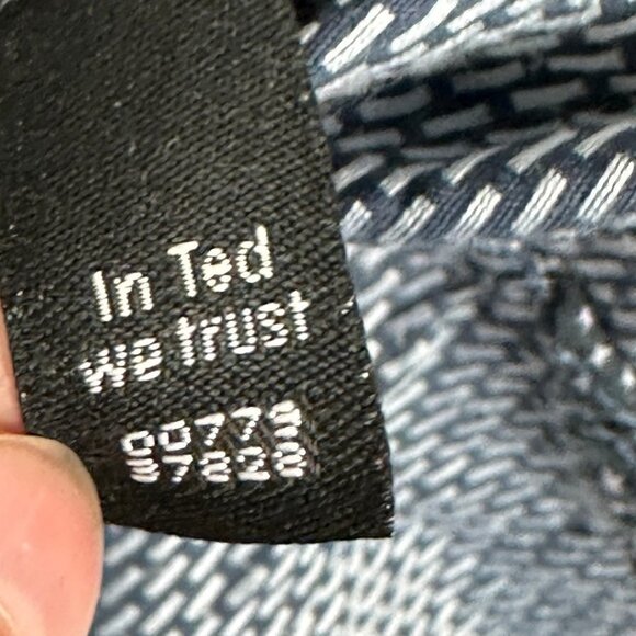 Ted Baker Endurance Tamson Button Front Collared Shirt Blue Print Mens Size 16 - Picture 8 of 12